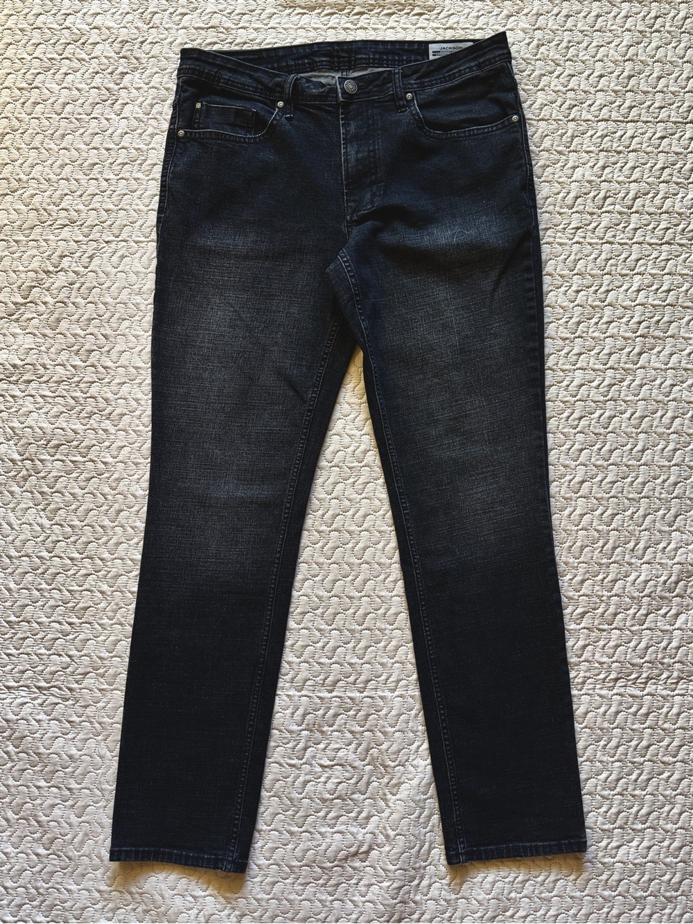 Buffalo David Bitton (Jackson) Stretch 34x33 Black Washed Denim Straight Fit